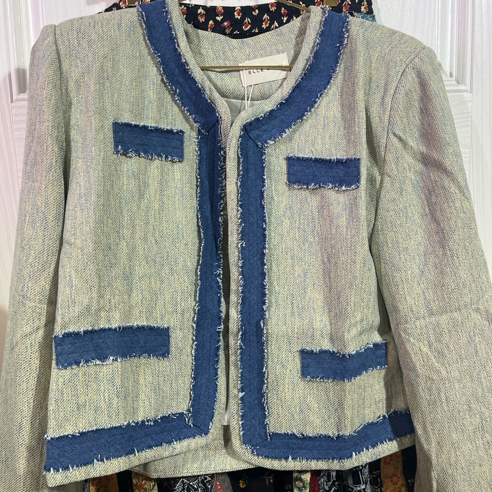 Chic Blue and Gray Blazer